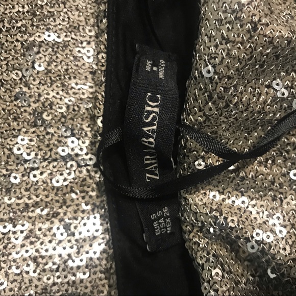 Zara Sequin  Wrap Knot Skirt Silver Size S… - Picture 6 of 10